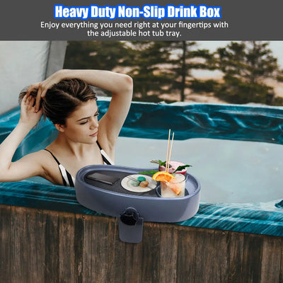 Adjustable Hot Tub Tray – Anti-Slip, Cup Holder, Multipurpose Spa Shelf Recreational Fun