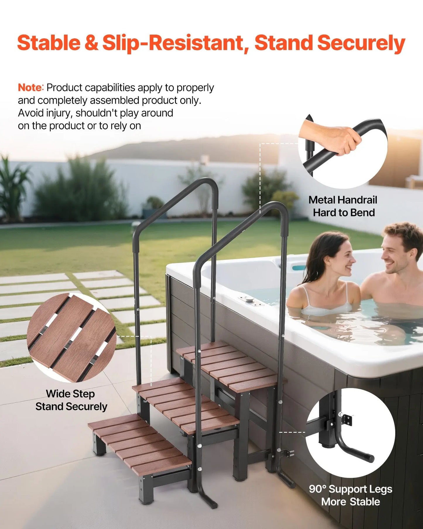 Hot Tub Steps With Handrail Recreational Fun