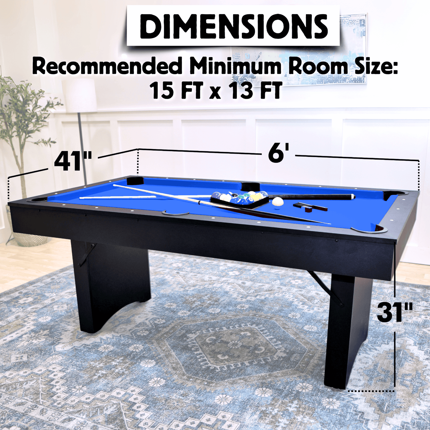 The Ashford 6' Portable Folding Pool Table Freetime Fun