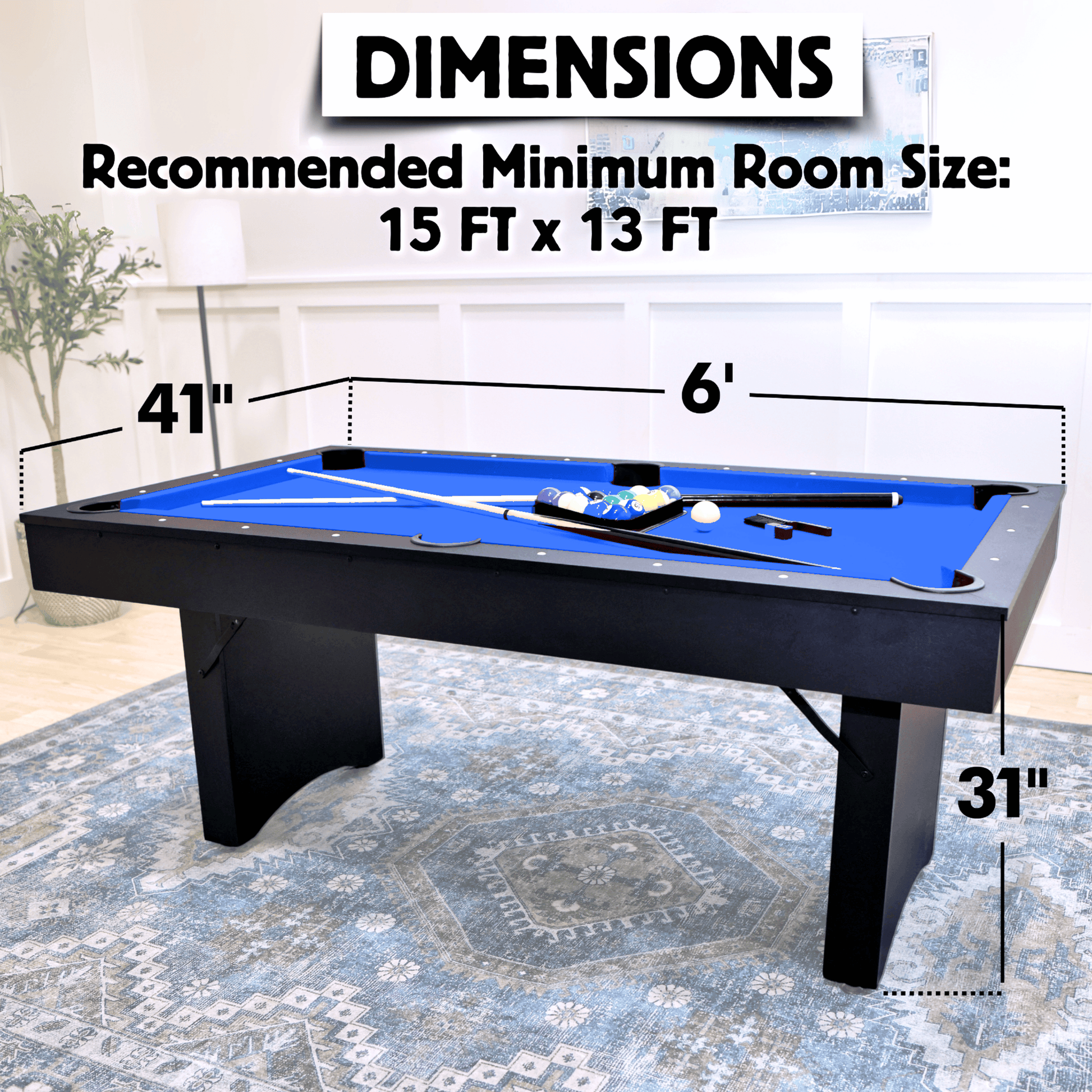 The Ashford 6' Portable Folding Pool Table Freetime Fun
