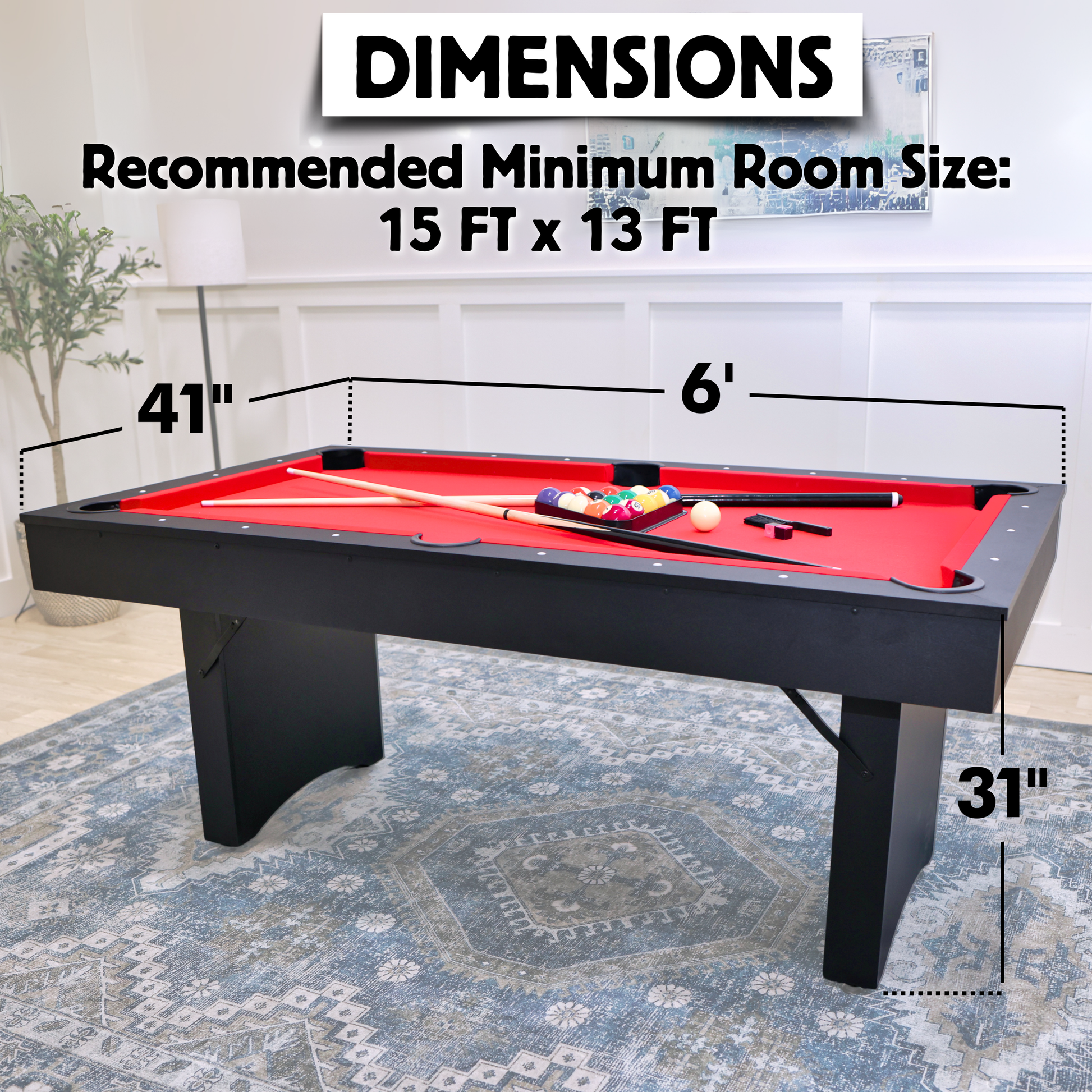The Ashford 6' Portable Folding Pool Table Freetime Fun