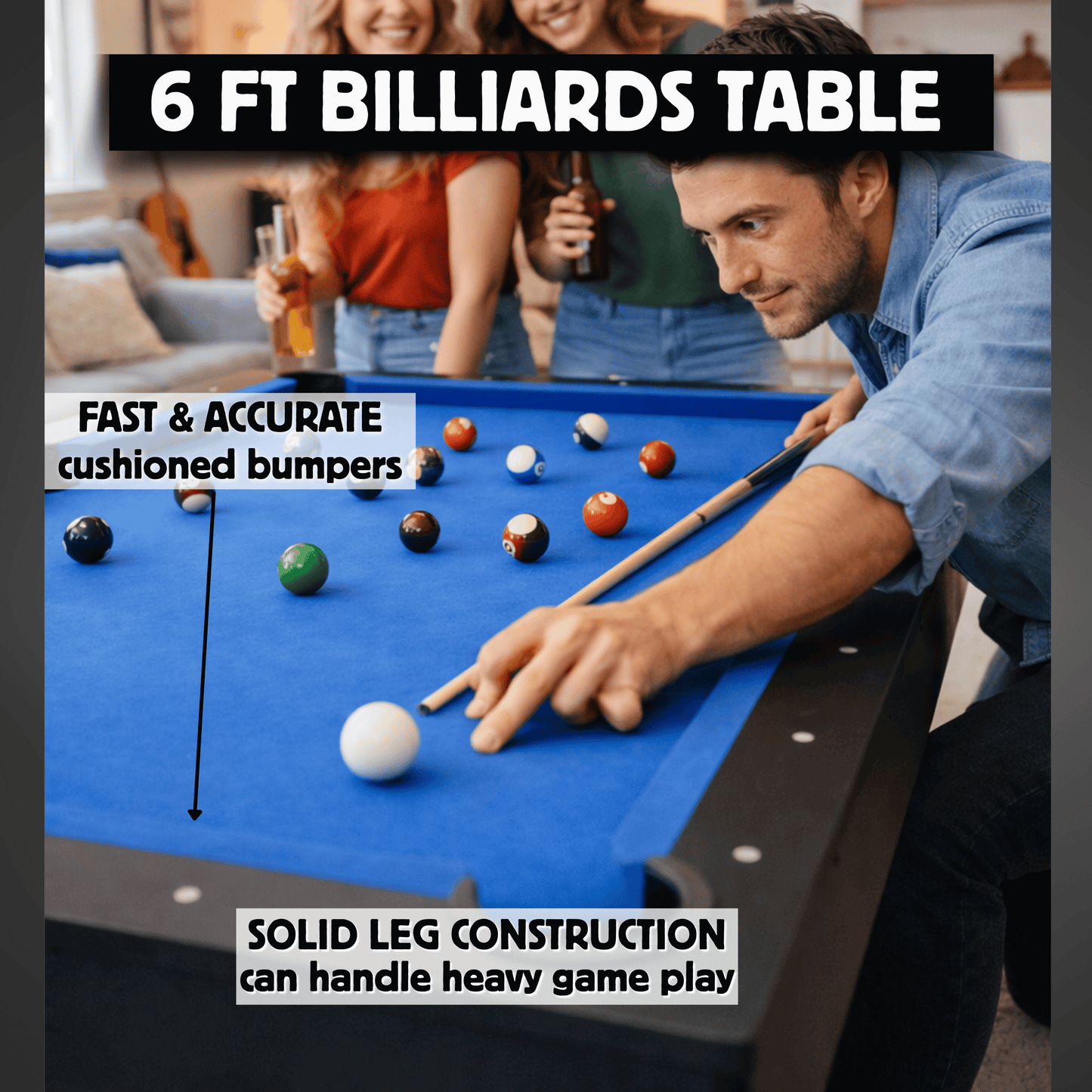 The Ashford 6' Portable Folding Pool Table Freetime Fun