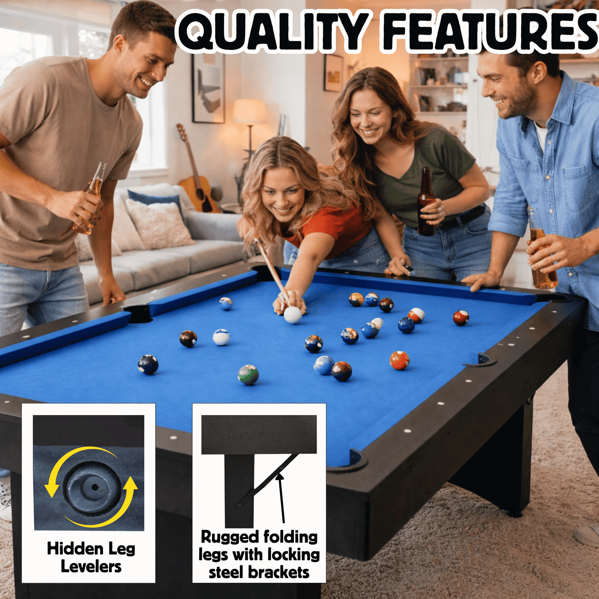 The Ashford 6' Portable Folding Pool Table Freetime Fun