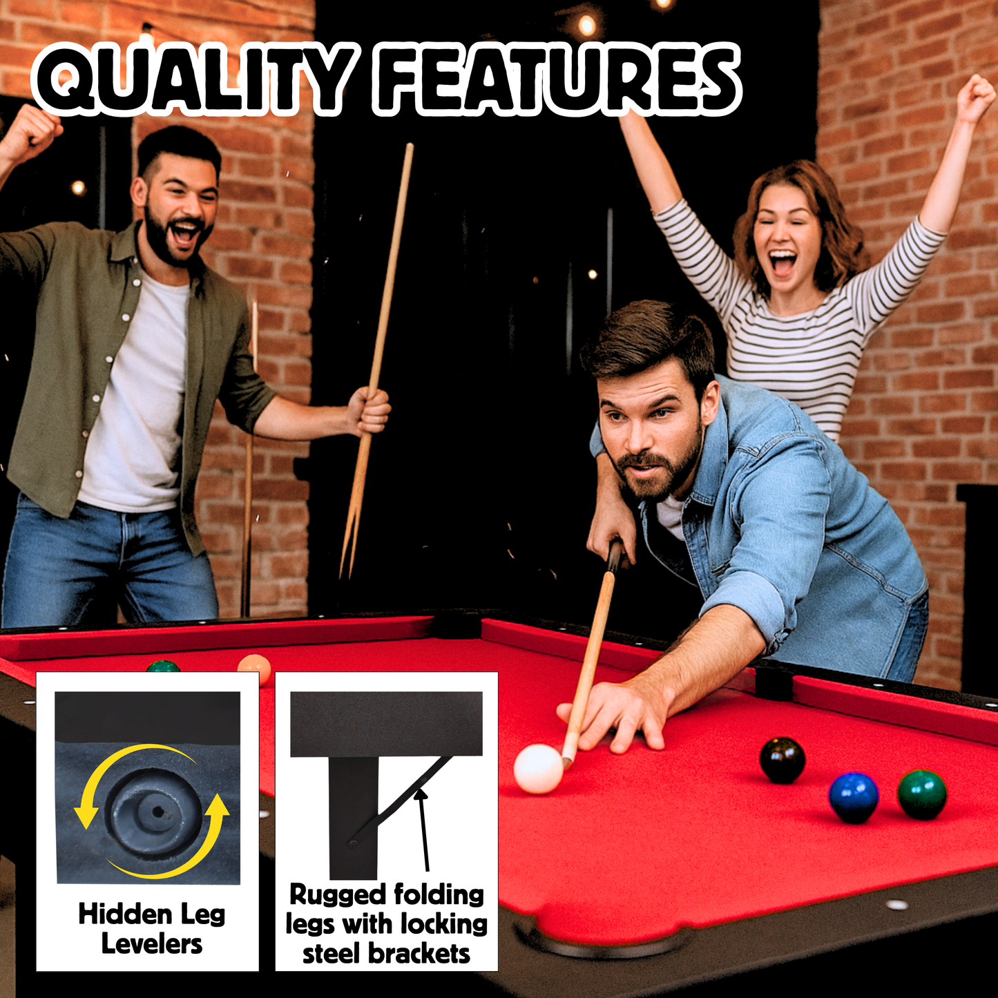 The Ashford 6' Portable Folding Pool Table Freetime Fun