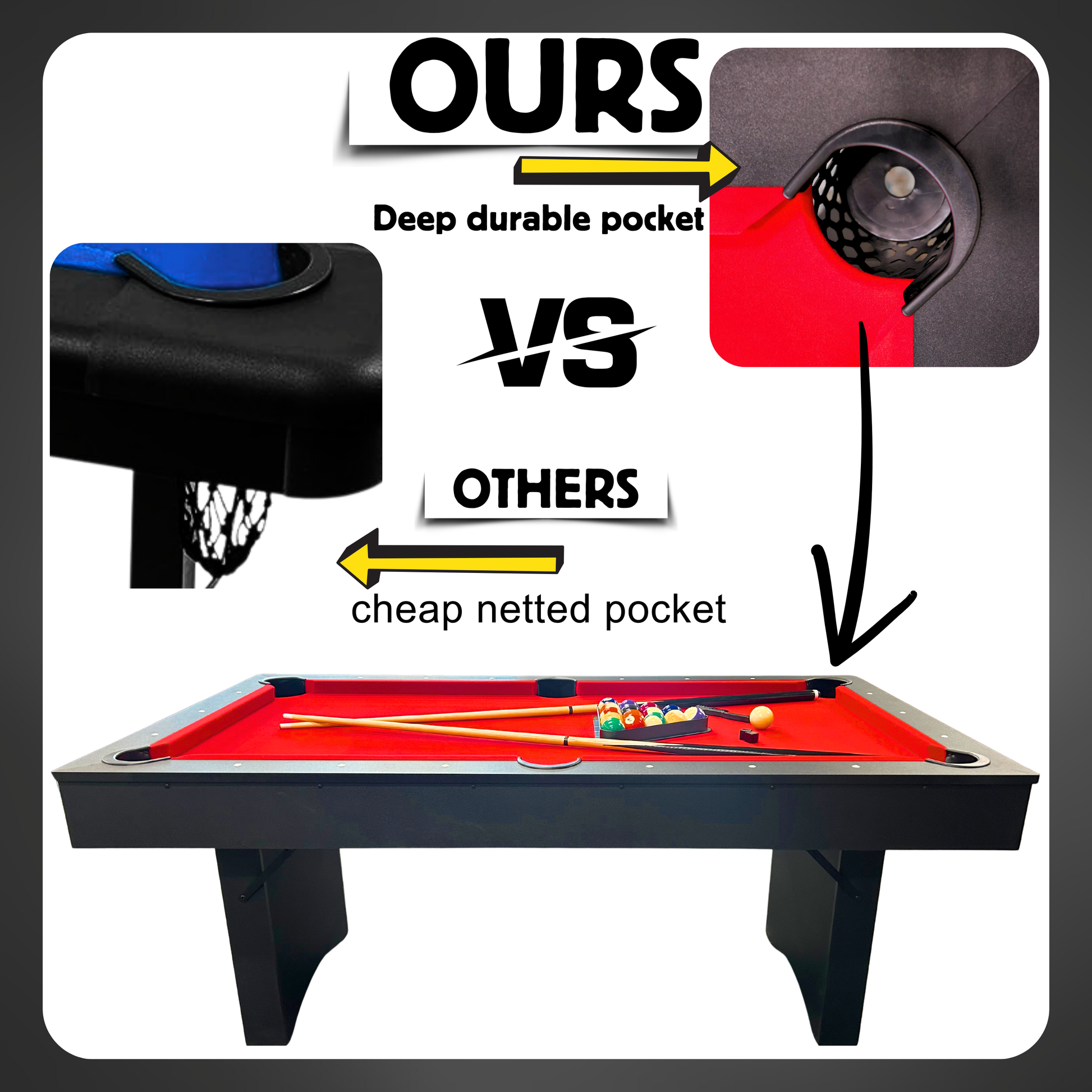 The Ashford 6' Portable Folding Pool Table Freetime Fun