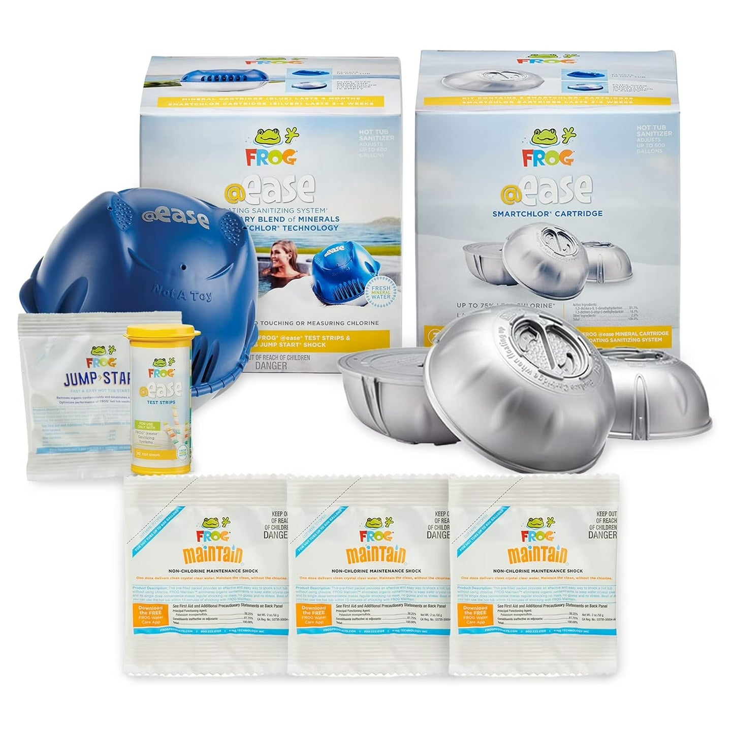 FROG @ease Floating Sanitizer + SmartChlor + Maintain Shock Kit