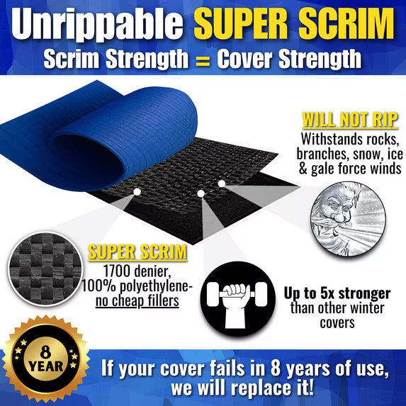 Unrippable Above Ground Premium Winter Covers - Round Freetime Fun