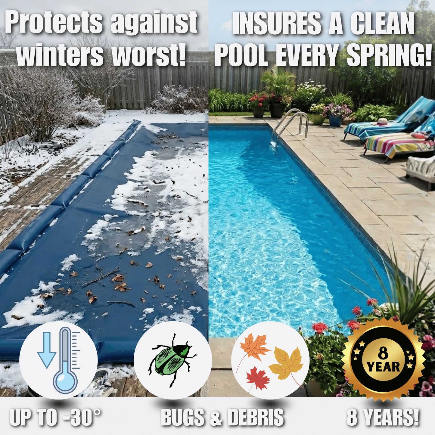 Unrippable In-Ground Premium Winter Covers Freetime Fun