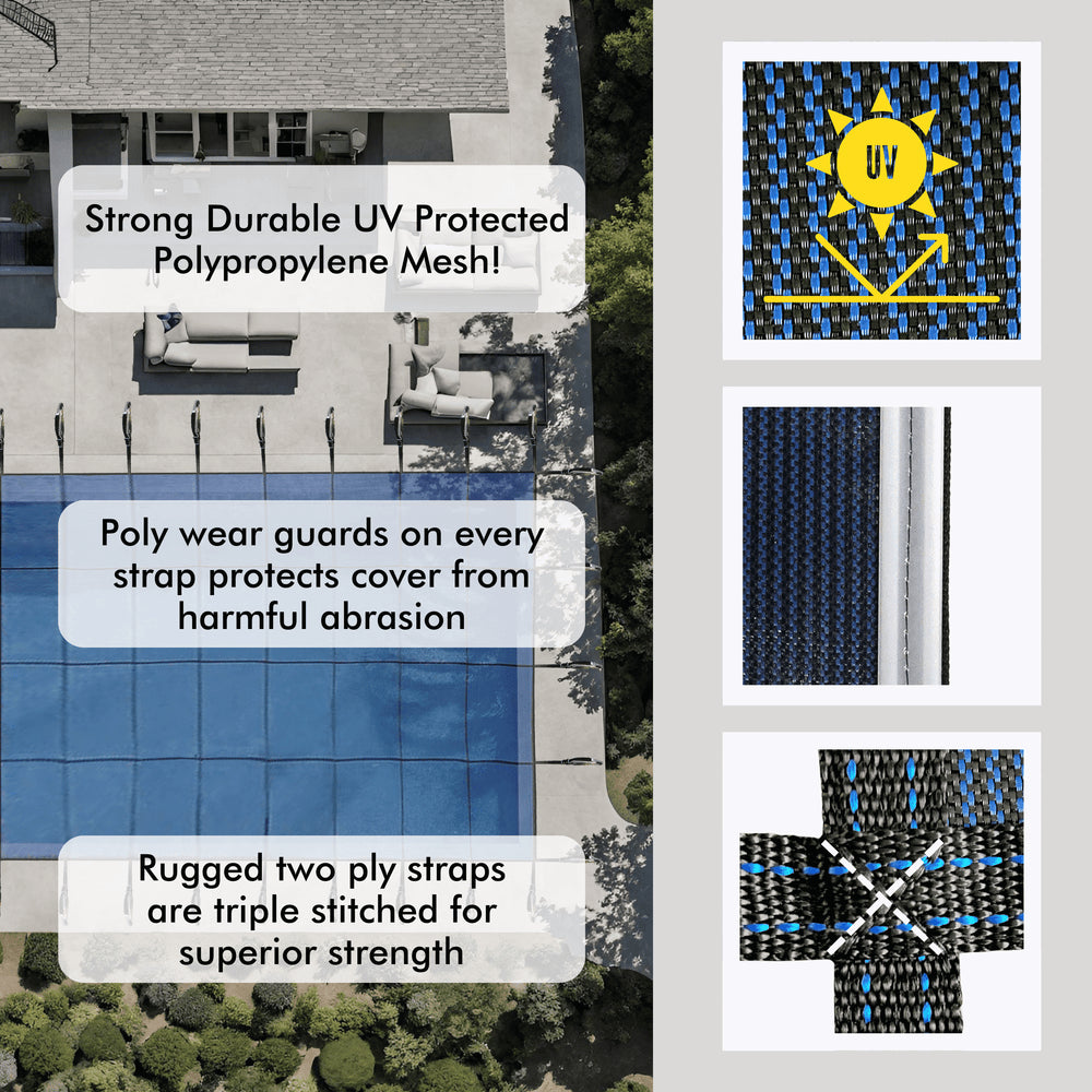 Mesh Safety Pool Cover for In-Ground Pools- 5 YR Warranty Freetime Fun