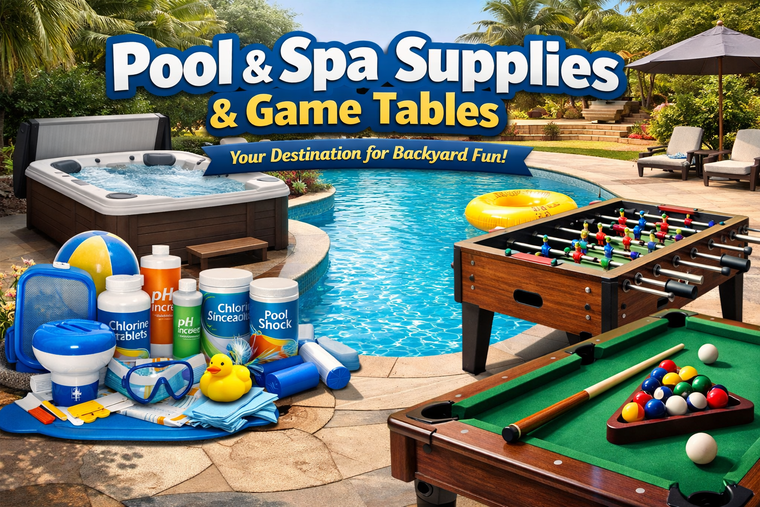 Shop Pool & Spa Supplies & Game Tables | Recreational Fun